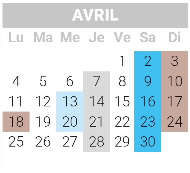 avril 2022 Calendrier La Luce 2022 avril