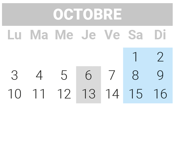 octobre 2022 Calendrier La Luce 2022 octobre