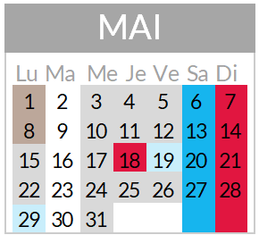 Calendrier 05-MAI-2023 calendrier La Luce 2022 mai