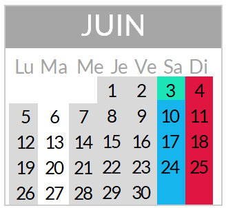 Calendrier 06-JUIN-2023 calendrier La Luce 2022 juin