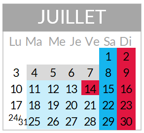 Calendrier 07-JUILLET-2023 Calendrier La Luce 2022 juillet
