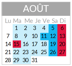 Calendrier 08-AOÛT-2023 Calendrier La Luce 2022 aout