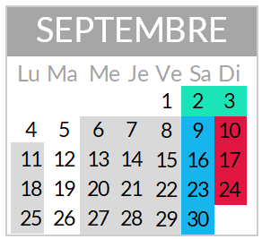 Calendrier 09-SEPT-2023 Calendrier départs septembre et octobre 2021